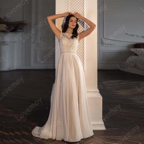 Chiffon Beach Wedding Dress Vestido De Noiva Cap Sleeve Scoop Applique Beading Sashes Boho Wedding Dresses Plus Size Bridal Gown