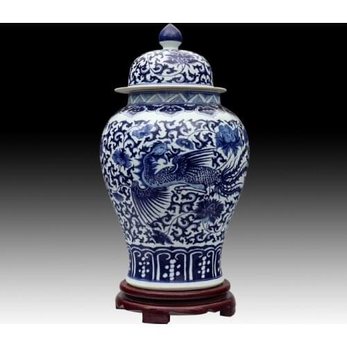 Blue And White Dragon Chinese reproduction ceramic ginger jars Antique Porcelain temple jars home decoration blue ginger jars