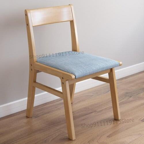 Nordic Solid Wood Dining Chair Household Simple Cloth Desk Chair Armchair Childrens Home Study Chair Dining Room Chair