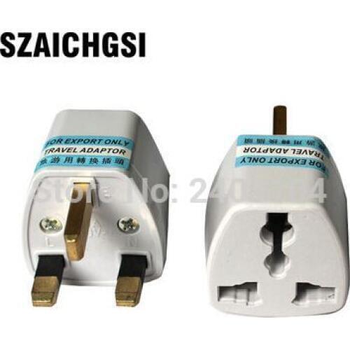 SZAICHGSI Universal EU US AU to UK AC Travel Power Plug Charger Adapter Converter Travel Adaptors wholesale 300pcs/lot
