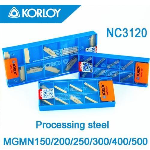NC3120-MGMN150-MGMN200-MGMN250-MGMN300-MGMN400-MGMN500 10pcs/set Processing steel KORLOY CNC carbide insert Free shipping