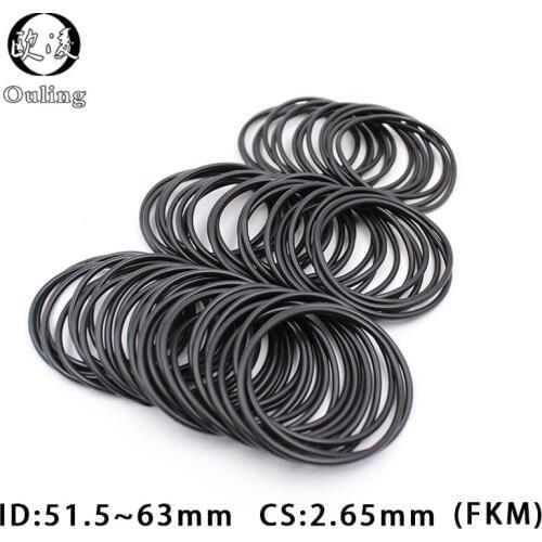 1PC Fluorine rubber Ring FKM O-ring Seal CS2.65mm ID51.5/53/54.5/56/58/60/61.5/63mm ORing Gasket Oil Ring Fuel Sealing Washer