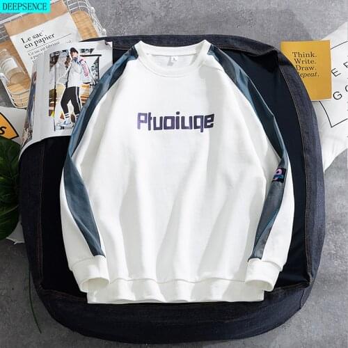 2021 Spring and Autumn Long-Sleeved Mens Tops Korean Version of The Trend Loose Round Neck Youth Handsome Bottoming Shirt Men