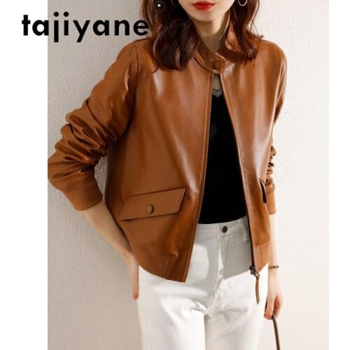 Tajiyane Real Sheepskin Coat Female Leather Jacket Short Motorcycle Women Coats Spring Fashion Clothes Casaco Feminino HLY01
