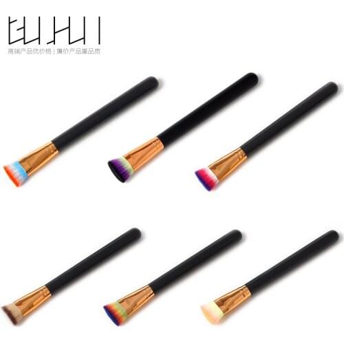 1pcs Blush Brush Fixed Cosmetics Powder Brush Strong Grip Easy To Pinch Fiber Plastic Handle Makeup Brush Beginner Make-up Tools