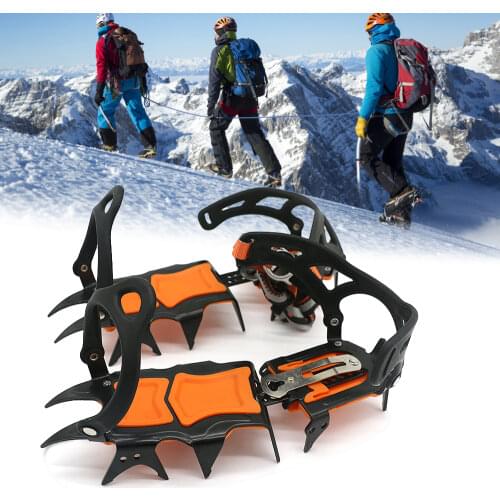 10 / 12 / 18 / 19 / 21 Teeth Ice Crampons Winter Snow Boot Shoes Ice Gripper Anti-skid Ice Spikes Snow Traction Cleats