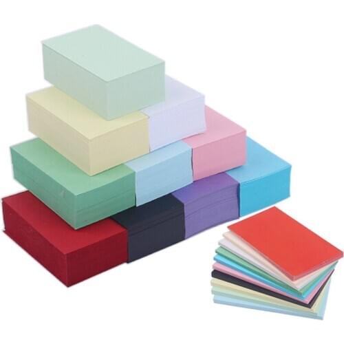100pcs/lot 250gsm Color Blank Card Paper Color Student English Word Card Thick Business Card Paper Jam 9*5.4cm