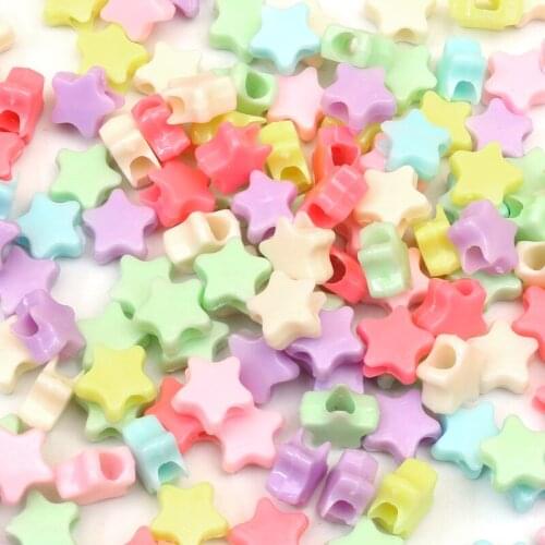 100Pcs Mixed Stars Acrylic Beads 10x10mm For Jewellery Marking Loose Spacer Beads Bracelet Necklace Charm Jewelry Finding