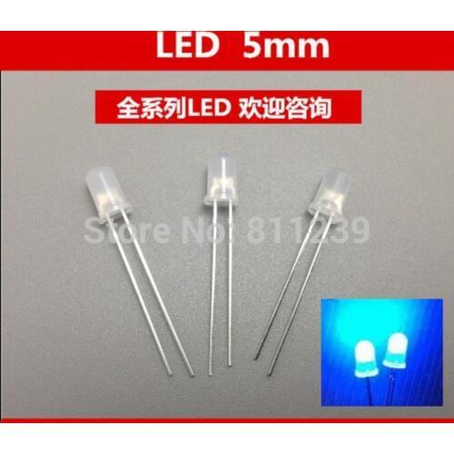1000pcs LED Diode 5mm LED F5 Difuso Diffused Blue Light Emitting Diode Blue Brightness