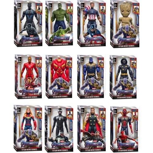 12 Inch Marvel Action Character Avenger Alliance Spider Man Thor Thanos Doll Multi Joint Movable Luminous Doll Model Ornament