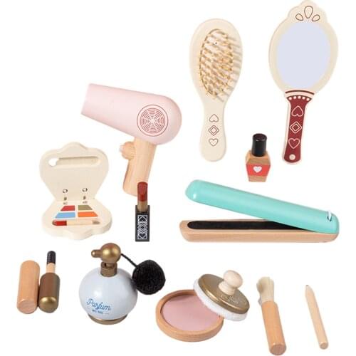 12x Simulation Wooden Pretend Play Makeup Set for Birthday Christmas Age 3