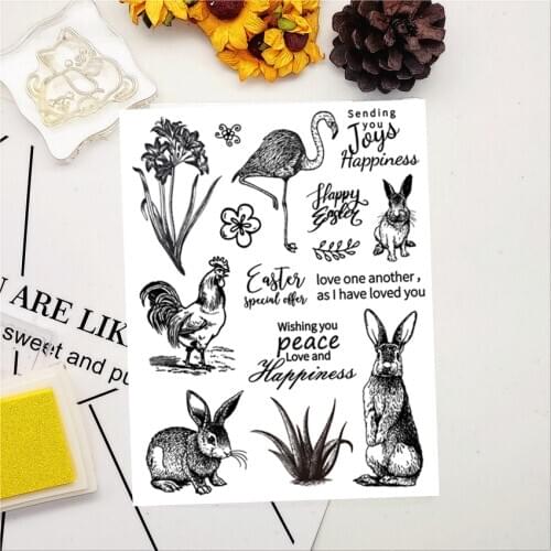 14x18CM rabbit farm Transparent Seal Clear Stamps Silicone Seal Roller Stamps DIY Scrapbook Album / Card Production