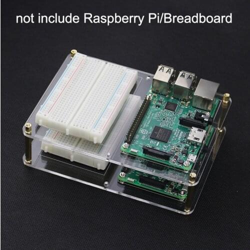 2 -layer Raspberry Pi Breadboard Mounting Plate Acrylic Board DIY Experiment Plate Board for Raspberry Pi 4 Model B+/3B+/3B