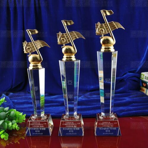 2020 Customize Custom Business Trophy TOP COOL team Music Singing contest Competition High grade crystal Trophy statue