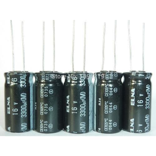 5pcs 3300uF 16V Japan ELNA RJ4 Series 12.5x25mm 16V3300uF Audio capacitor