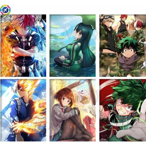 DIY Diamond Painting Home Decoration Wall Painting Cross Stitch My Hero Academia Anime Mosaic Picture 5D Diamond Embroidery