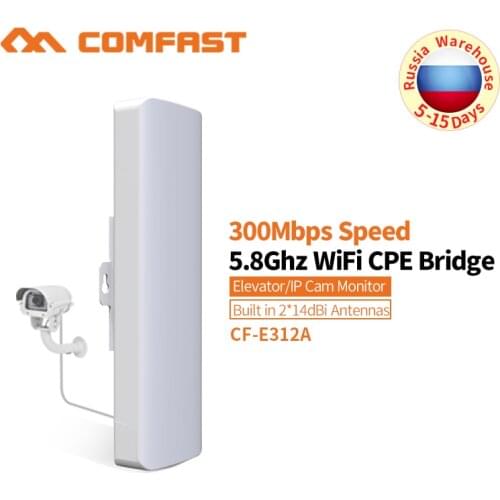 COMFAST Wireless Bridge Outdoor 300Mbps Router 5.8G WIFI Signal Booster Amplifier Long Range Antenna Wi fi Access Point E312A V2