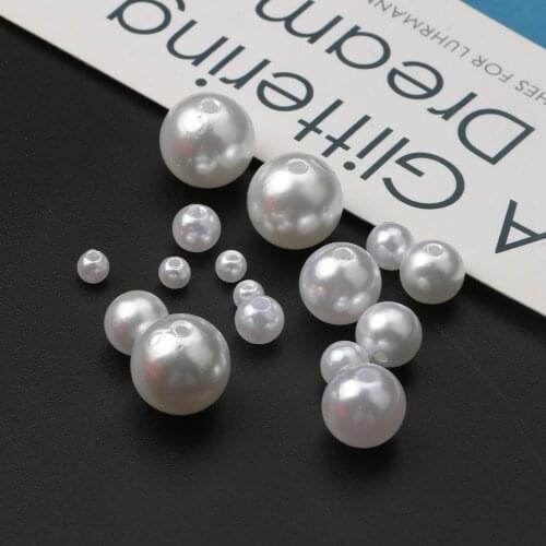Imitation Pearl Beads ABS Loose Round Beads Crafts For Fashion Jewelry Making DIY Beads Supplier 4/6/8/10/12/14/16/18/20mm