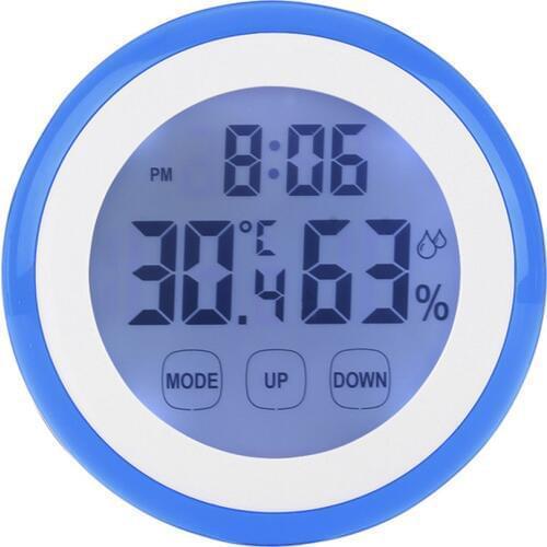 LCD Backlight Clocks Plastic Digital Temperature Humidity Time Function Mini Wall Clock Indoor Weather Station Meter Tester