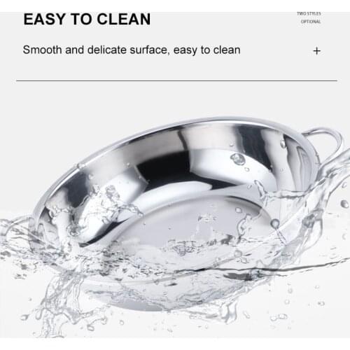 Hot Pot Stainless Steel Divided Extra Smaller Pot 2 Handle Cooking Kitchenware Pot Cooking Supplies 11 12 12.6 13.4 Inch B1