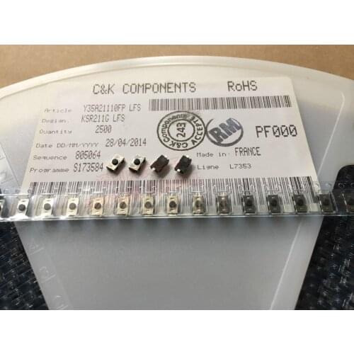 France imported ITT waterproof dustproof touch switch silicone button 3*6*2.5 patch 2 feet KSR211G