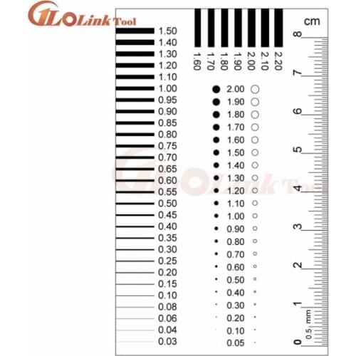 Measuring pass Badge gauge Stain card Point gauge wire gauge Transparent film ruler Stain crack contrast ruler