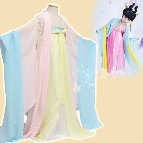 Xi Xiao Yin Tang Dynasty Princess Costume Ancient Chinese Costume Exhibition Costume for Girls Childrens Day Performance Hanfu