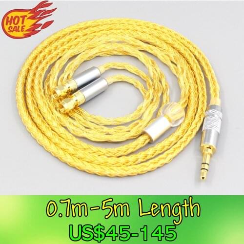 LN007388 16 Core OCC Gold Plated Braided Earphone Cable For HiFiMan HE400 HE5 HE6 HE300 HE4 HE500 HE6 Headphone
