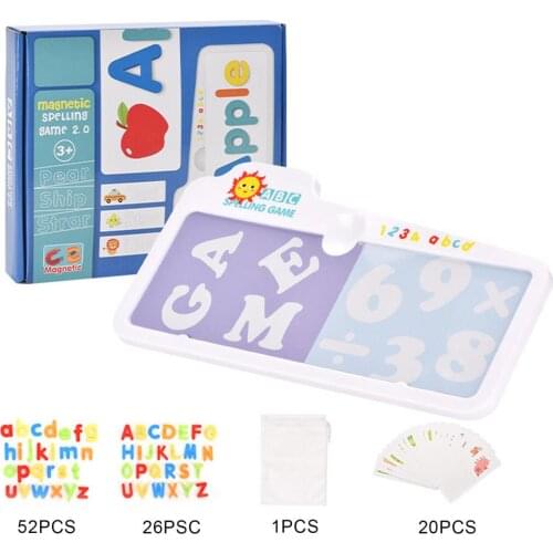 Montessori Magnetic Alphabet Puzzle Set Early Education Toy Baby Kids Learning Jigsaw Letter Alphabet Puzzle Preschool Toys