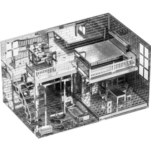 MMZ MODEL 3D Metal Puzzle Warm Home Assembly Metal Model kit DIY 3D Laser Cut Model puzzle Toys Gift for Adult