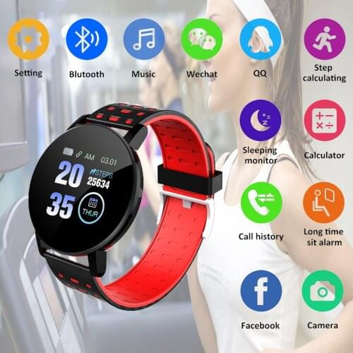 119S Men Women Smart Watch Blood Pressure Oxygen Monitor Round Smartwatch Fitness Bracelet For Android IOS