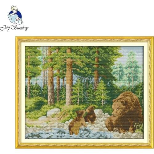 Joy Sunday The Happiness of The Forest Counted Cross Stitch Cross Stitch Sets Cartoon Cross-stitch Kits Embroidery Needlework