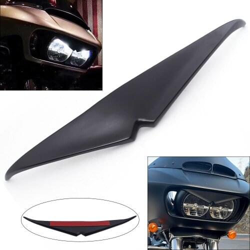 Motorcycle Headlamp Eyebrows Eyelids Stickers Decoration Headlight Upper Tip Trim Cover Visor Accent For Harley Road Glide NEW