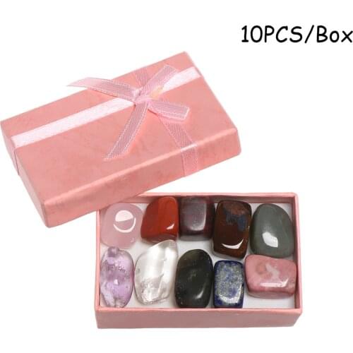 10Pcs/Box Natural Polishing Quartz Yoga Reiki Chakra Healing Stone Crystal Gravel Mineral Raw Gemstone Rock Gift For Friends