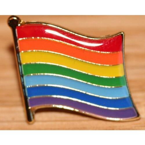 Low price RAINBOW Flag Lapel Metal Pin Badge Pride LGBT Lesbian Gay Diversity Symbol logo badges