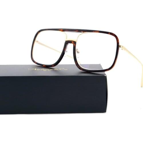 NatuweCo Square One-Piece Prescription Glasses Unisex 4 Colors Eyewear Eyeglasses Myopia Hyperopia Optical Glasses Frame Brand