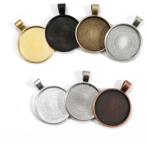 5Pcs/Lot 25mm Inner Size Classic Pattern Fit 25mm Glass Cabochon Base Setting DIY Jewelry Making Findings Supplies