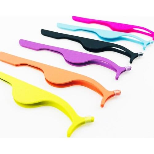 False Eyelash Tweezers Fake Eye Lash Applicator Eyelash Extension Curler Nipper Auxiliary Clip Clamp Makeup Forceps Tool New