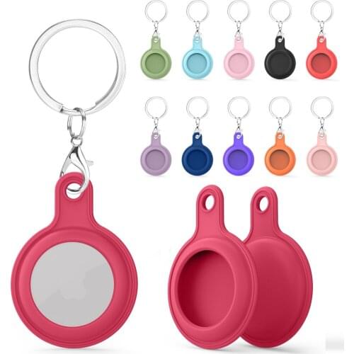 Suitable for Apple Airtags Locator Silicone Protective Sleeve Metal Ring Buckle Sports Plastic Shell Anti-lost Device Keychain