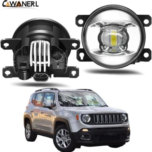 Fog Light Assembly 30W 8000LM Car Driver + Passenger LED Lens Fog Lamp DRL H11 12V For Jeep Renegade BU 2015 2016 2017 2018