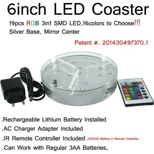 Real Smart Remote Control Rgb 6 Inch Round Uplighter Led Light Base for Wedding Centerpieces Decoration As party favor Supplies