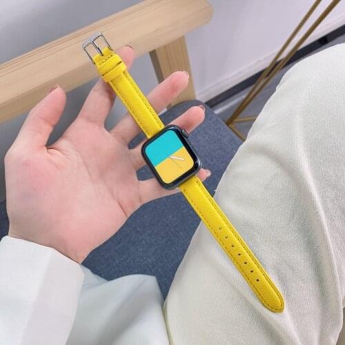 Leather Bracelet Strap for Apple Watch Band 38mm 42mm Slimmer Lady Correa for iwatch Series 6SE 5 4 3 2 1 40mm 44mm Wristband