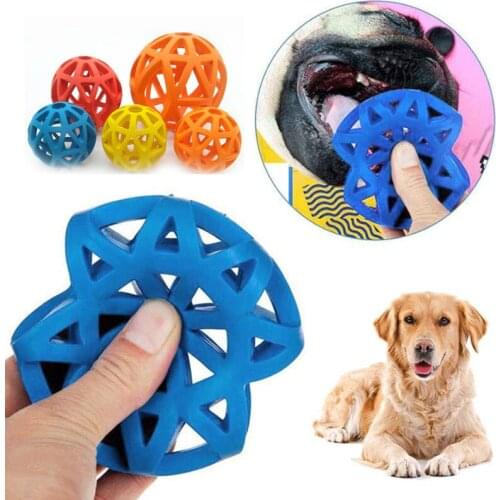 Rubber Dog Chewing Toys for Large Medium Dogs Hollow Balls Shaped Dog Toy Bite Resistant Funny Soft Dog Accessories Dropshipping