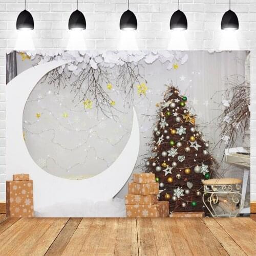 Christmas Photography Backdrops Moon Gift Baby Portrait Vinyl Photographic Background For Photo Shoot Booth Photozone Decoration