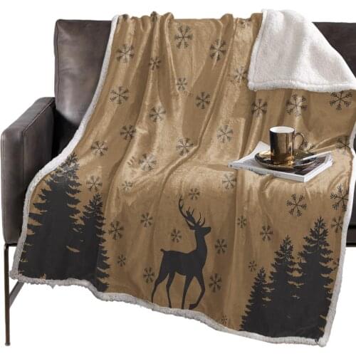 Christmas Snow Forest Deer Blanket Floral Fleece Blanket for Kids Girl Couch Soft Plush Bedspreads Quilt Drop Ship Blankets
