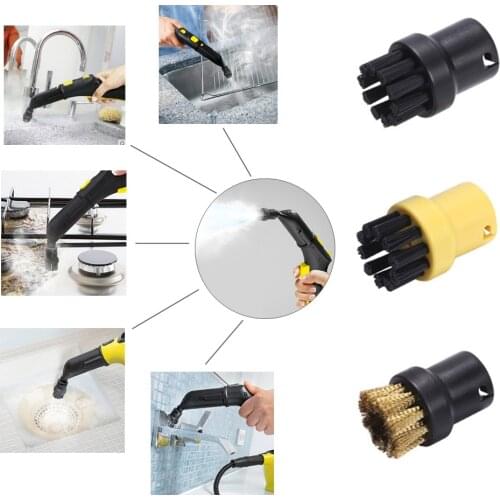 3Pcs/Set Multi Steam Cleaning Nozzle Brush For Karcher SC1 SC2 SC3 SC5 SC6 Steam Cleaner Parts Accessories Round Brush