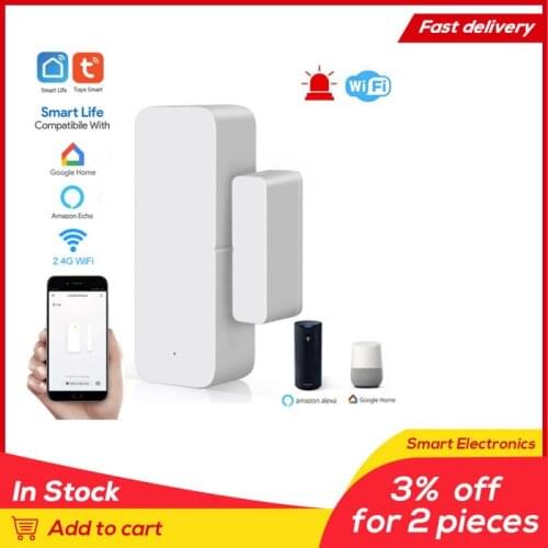 Tuya Smart Door Sensor WiFi Door Open / Closed Detectors WiFi App Notification Alert Security Alarm Work With Alexa Google