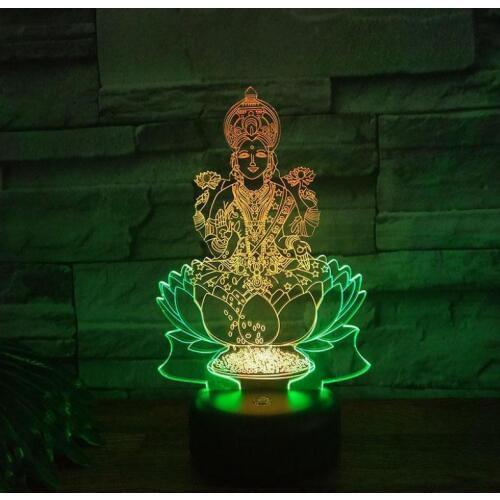 Buddha Led 3d Colorful Nightlight Creative Visual Touch Charging 3d Atmosphere Gift Lamp Party Decoration Letter Light