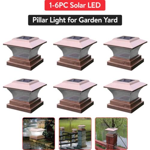 Solar LED Pillar Light Outdoor Post Lamp ABS Positive White/Warm Light NiMH 1.2V Waterproof Fence Lights for Garden Yard