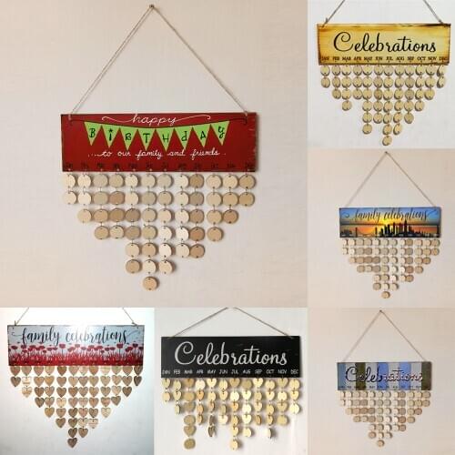 Celebrations Anniversary Birthday Reminder Calendar Wooden Board Wall Hanging Plaque Craft Sign DIY Home Decoration Family Gifts